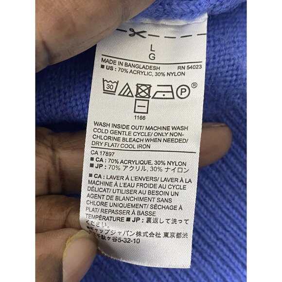 Banana Republic Womens Round Neck Pullover Sweater Blue Long Sleeve Size Large - Picture 4 of 6